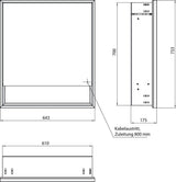 EMCO Lichtspiegelschrank loft 05203 Unterputz, 600 mm, Türanschlag rechts, Aluminium