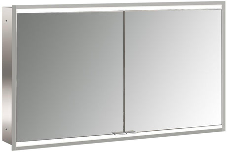 EMCO LED-Lichtspiegelschrank prime 2, 1200 mm, 2 Türen, Unterputz, Aluminium, IP20