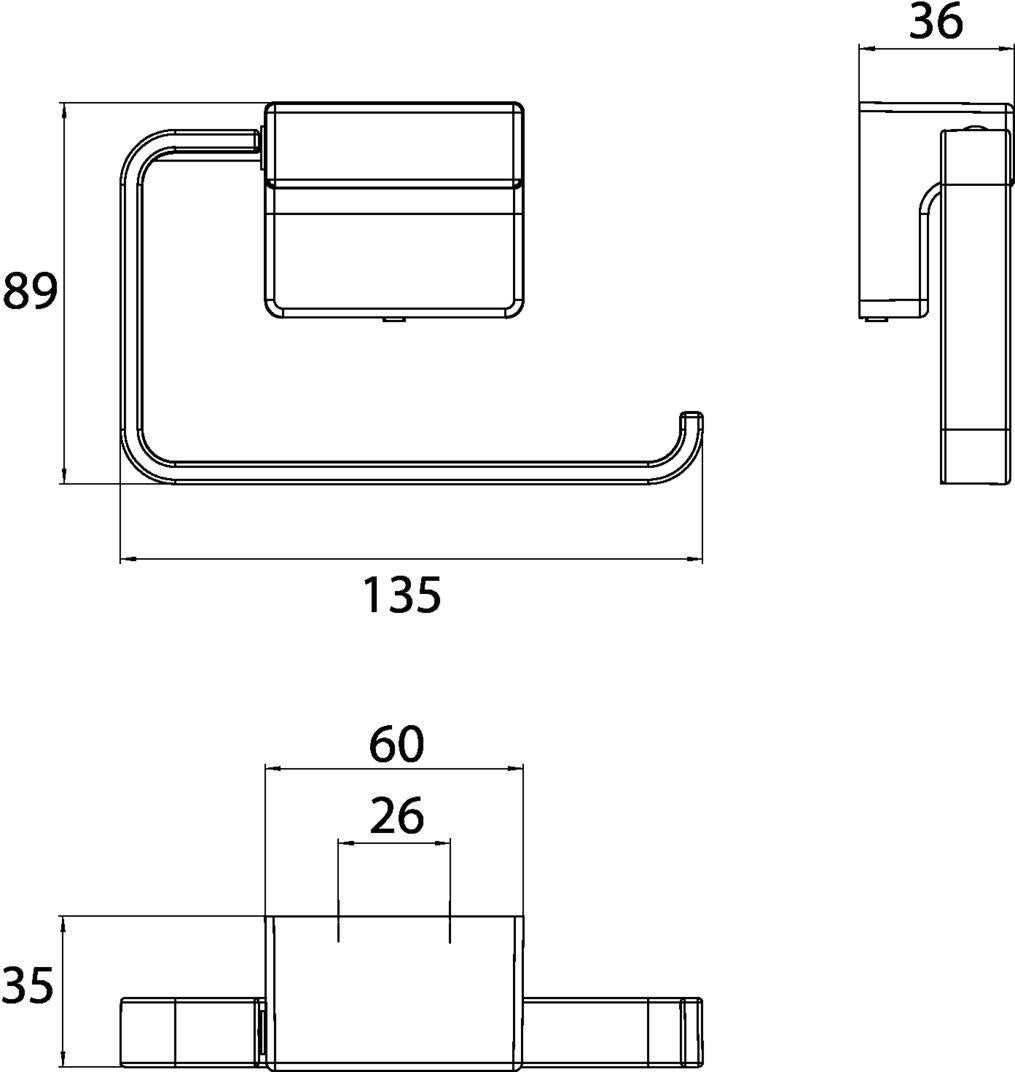 EC Papierhalter cue 00101 ohne Deckel chr