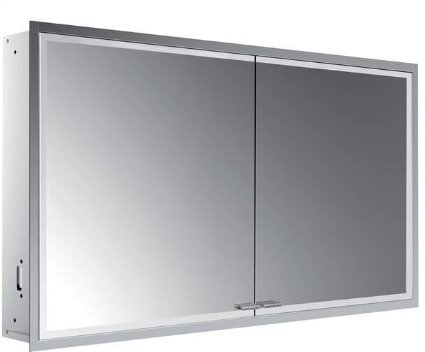 EMCO prestige 2 LED-Spiegelschrank 1215 mm Unterputz, aluminium, 2-türig, Touch-Dimmer