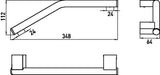 EMCO Wannengriff system2 00133 gebogen 348 mm chrom – Haltegriff für Wandmontage