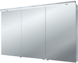 EMCO Lichtspiegelschrank flat LED 1200 mm 3 Türen Aluminium – Aufputz mit Soft-Close