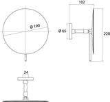 EMCO Kosmetikspiegel 3-fach, rund, D: 200 mm, chrom – Rasier- und Kosmetikspiegel mit 3-facher Vergrößerung