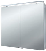 EMCO Lichtspiegelschrank flat LED 800 mm, 2 Türen, Aluminium, IP44, 10 W, 4000 K