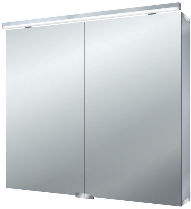 EMCO Lichtspiegelschrank flat LED 800 mm, 2 Türen, Aluminium, IP44, 10 W, 4000 K