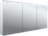 EMCO LED-Lichtspiegelschrank flat 2 Classic Aufputz 1600 mm, 3-türig, Aluminium, 2700-6500 K