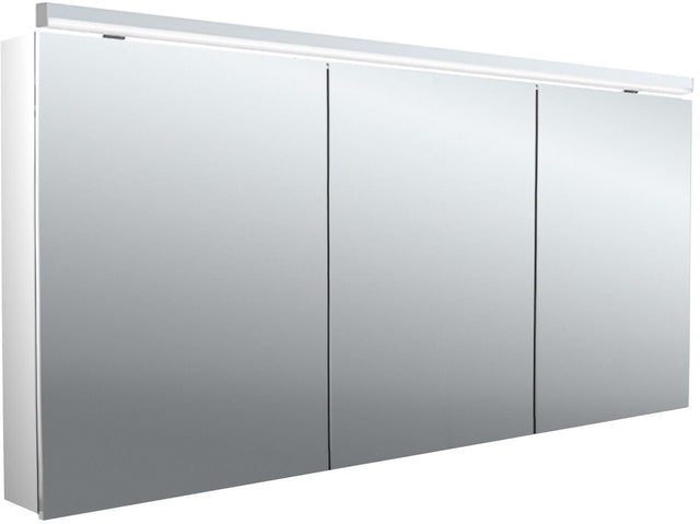 EMCO LED-Lichtspiegelschrank flat 2 Classic Aufputz 1600 mm, 3-türig, Aluminium, 2700-6500 K