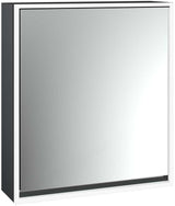 EMCO Lichtspiegelschrank loft 600 mm Aufputz, 1 Tür rechts, LED, Touch-Bedienfeld, Aluminium
