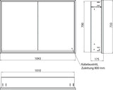 EMCO Lichtspiegelschrank LOFT Unterputz 1000 mm 2-türig mit LED-Beleuchtung