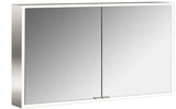 EMCO prime LED-Lichtspiegelschrank 1200 mm, 2-türig, Aufputz, Aluminium, mit Touchsteuerung