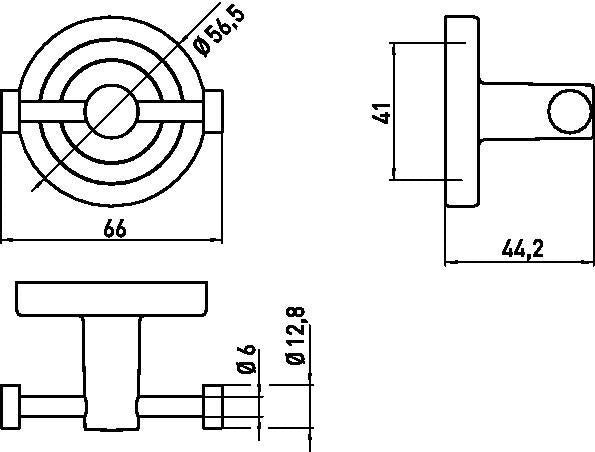 EMCO Doppelhaken polo 00102 – 66 mm, Chrom, verdeckte Wandmontage