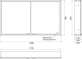EMCO prime slim Lichtspiegelschrank 1200 mm Unterputz, 2 Türen, LED, Touch, alu/spiegel