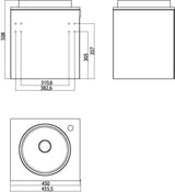 EMCO Gäste-Waschtisch evo 27410 – 450 mm, Mineralguss, Armaturenbohrung rechts, Griff rechts, optiwhite