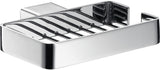 EMCO Seifenkorb LOFT chrom – Rechteckige Seifenablage mit verdeckter Wandbefestigung, 140 x 115 mm