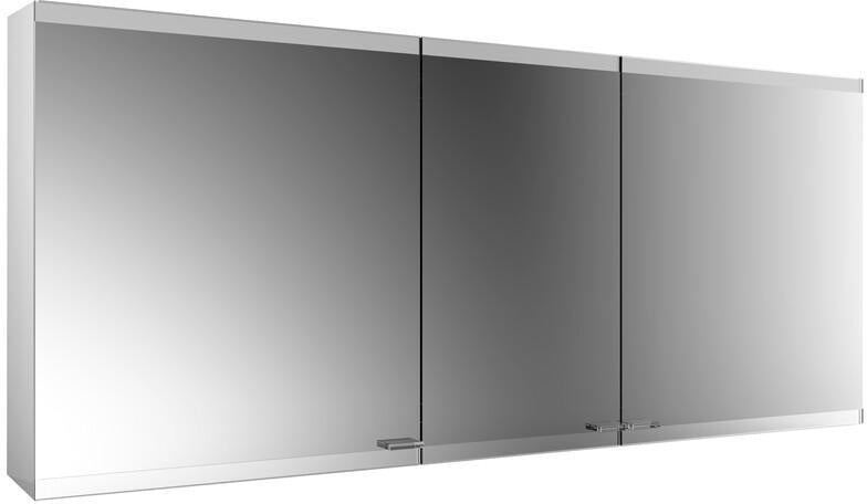 EMCO evo LED-Lichtspiegelschrank 1600 mm, 3 Türen, Aluminium, Aufputz, mit emco light system