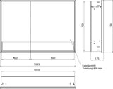 EMCO Lichtspiegelschrank loft Unterputz 1000 mm 2-türig mit Unterfach und LED-Beleuchtung