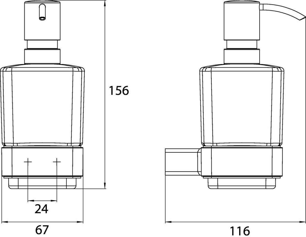 EC Desinfektionsspender loft 00106 Glasteil satiniert chr
