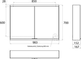 EMCO Lichtspiegelschrank prime 2 Aufputz 1000 mm 2-türig mit LED und Touchsensoren