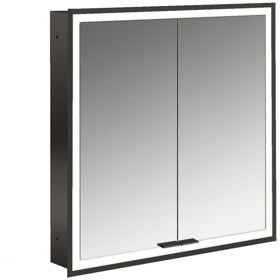 EMCO prime LED-Lichtspiegelschrank 600 mm, 2 Türen, Unterputz, schwarz, IP20, dimmbar