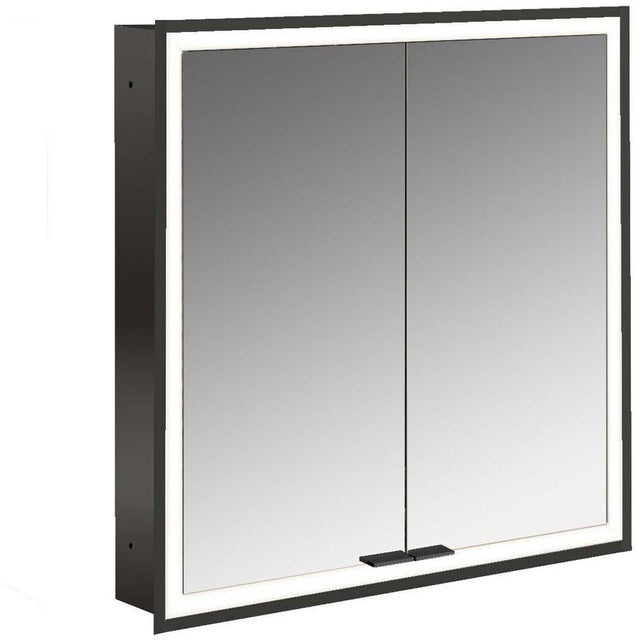 EMCO prime LED-Lichtspiegelschrank 600 mm, 2 Türen, Unterputz, schwarz, IP20, dimmbar