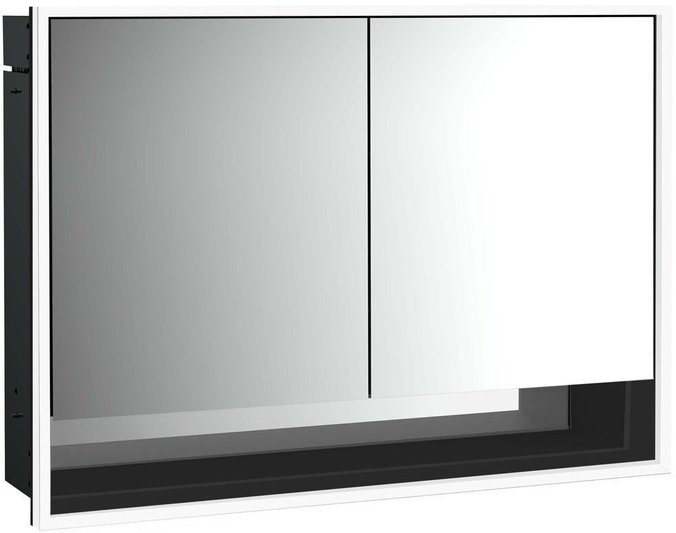 EMCO Lichtspiegelschrank loft 05213 Unterputz, 2-türig, 1000 mm, Aluminium, LED, Touch-Bedienfeld