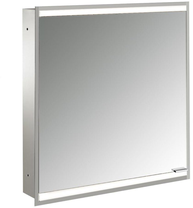EMCO LED-Lichtspiegelschrank prime 2, 600 mm, 1 Tür, Unterputz, Aluminium, IP20, dimmbar