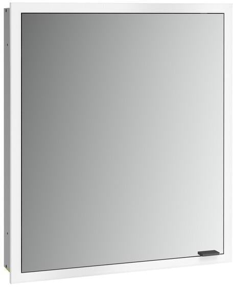 EMCO prime slim Lichtspiegelschrank 600 mm Unterputz, 1 Tür links, schwarz
