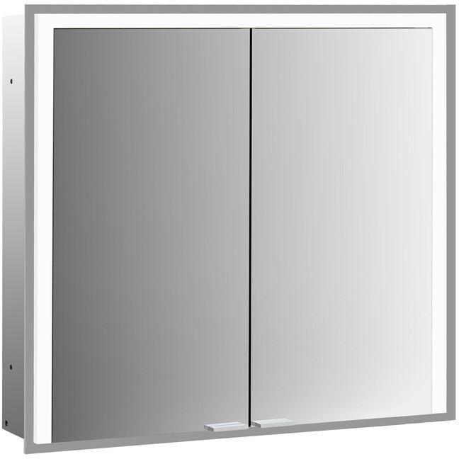 EMCO prime 3 LED-Lichtspiegelschrank 1000 mm, 2-türig, Unterputz, Aluminium, IP20