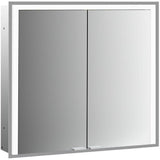 EMCO prime 3 LED-Lichtspiegelschrank 1000 mm, 2-türig, Unterputz, Aluminium, IP20