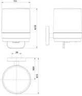 EMCO Einhand-Seifenspender round 13901 weiß – Wandmodell mit Kristallglas-Stülpbecher, 150 cm³