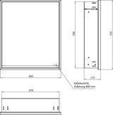 EMCO Lichtspiegelschrank loft 05101 Unterputz, 600 mm, Anschlag links, Aluminium