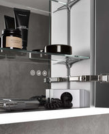 EMCO prime LED-Lichtspiegelschrank 1000 mm, 2-türig, Aufputz, Aluminium, Touchsteuerung