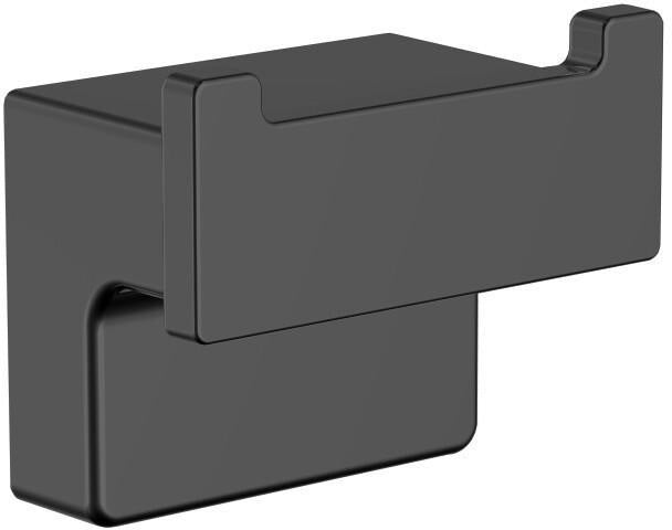 EMCO cue Doppelhaken schwarz – Wandhaken mit 2 Haken, Zamak, verdeckte Befestigung