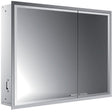 EMCO prestige 2 LED-Lichtspiegelschrank 915 mm Unterputz, breite Tür links, Aluminium