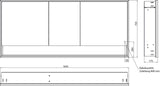 EMCO Lichtspiegelschrank loft 05223 Unterputz, 3-türig, 1600 mm, Aluminium, LED-Beleuchtung