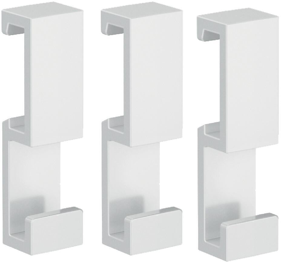 EMCO Haken-Set loft 13900 – 3er Set, aufsteckbar, weiß, Kunststoff