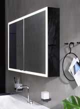 EMCO prime LED-Lichtspiegelschrank 800 mm, 2-türig, Aufputz, Aluminium