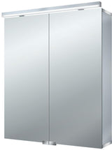 EMCO Lichtspiegelschrank pure LED 600 mm 2 Türen Aluminium mit Soft-Close und Steckdosen