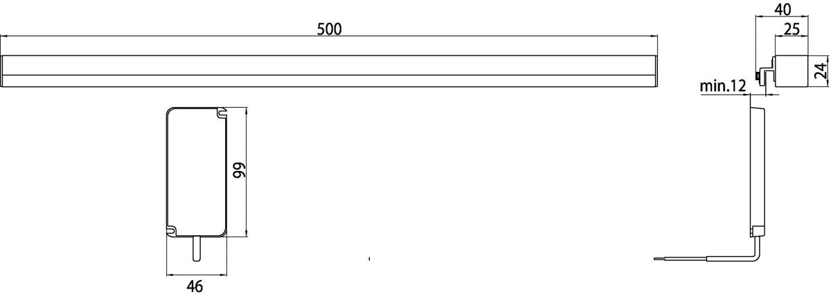 EMCO LED-Spiegelklemmleuchte system2 00103 waagerecht 300 mm chrom – 4000 K