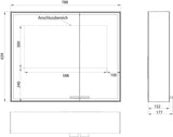 EMCO Lichtspiegelschrank prestige 2 788 mm Aufputz, breite Tür links, Aluminium