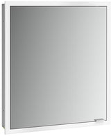 EMCO Lichtspiegelschrank prime slim 08301 – 600 mm, 1 Tür links, Unterputz, LED, Alu/Weiß