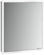 EMCO Lichtspiegelschrank prime slim 08301 – 600 mm, 1 Tür links, Unterputz, LED, Alu/Weiß