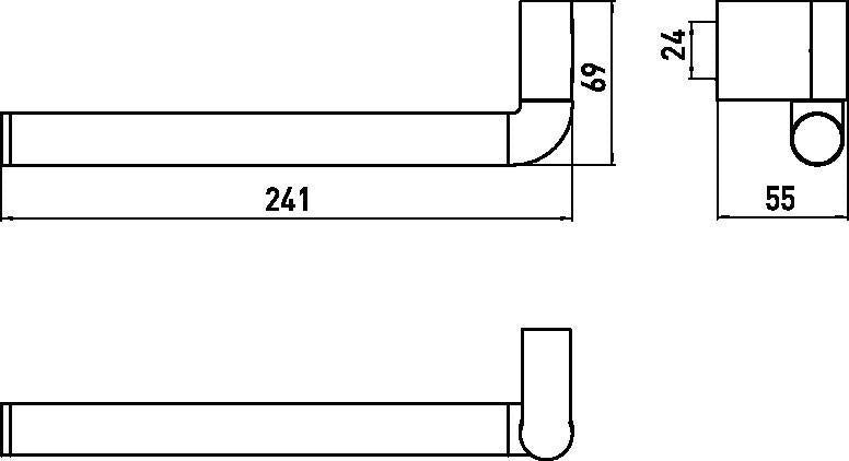 EMCO Handtuchhalter system 2, 241 mm, schwenkbar, Chrom, Wandmontage