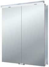 EMCO Lichtspiegelschrank flat LED 600 mm, 2 Türen, Aluminium, Aufputz, IP44, Soft-Close