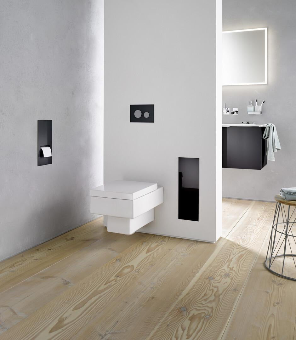 EMCO WC-Papier-Modul asis 2.0 Unterputz, Anschlag links, 346 mm, Glas optiwhite