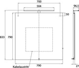 EMCO LED-Lichtspiegel mee mit Sensor-Schalter, 450 x 924 mm, IP 44, rechteckig, Holzrahmen