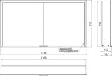 EMCO Lichtspiegelschrank prime 3 Unterputz 1300 mm 2-türig mit LED und Touchsteuerung