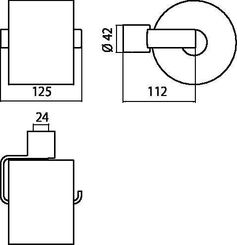 EMCO Papierhalter fino 00100 ohne Deckel – Verchromter Toilettenpapier-Rollenhalter mit verdeckter Befestigung