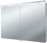 EMCO Lichtspiegelschrank flat LED 1000 mm 2 Türen aluminium – Aufputz mit Soft-Close