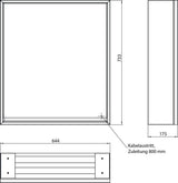 EMCO Lichtspiegelschrank loft 600 mm Aufputz, 1 Tür rechts, LED, Touch-Bedienfeld, Aluminium